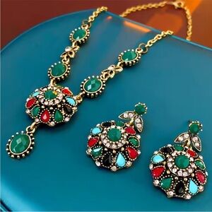 Vintage Mosaic Gem Jewelry Set